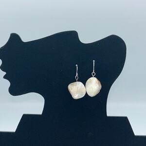 Seaglass Pierced Ears Earrings Silvertone